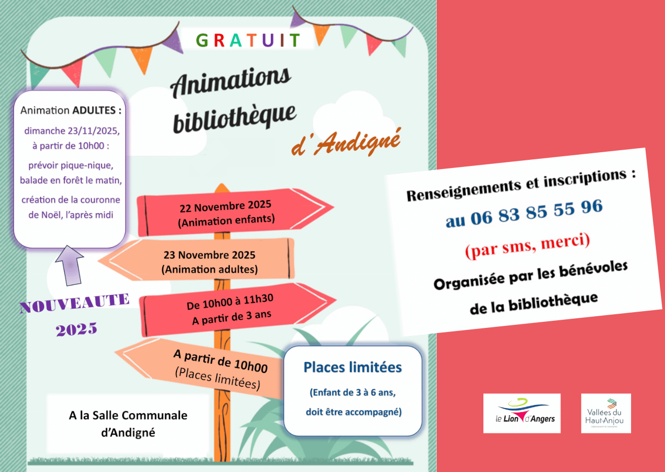 Animations Noël Bibliothèque d'Andigné